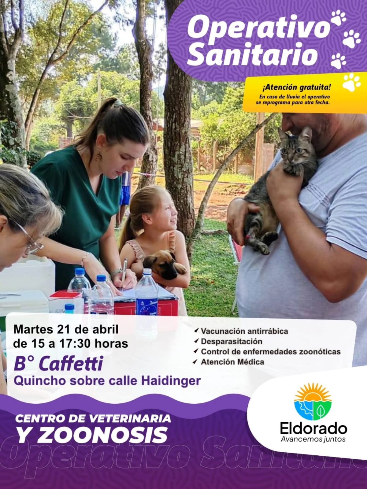 Realizarán operativos del Centro de Veterinaria y Zoonosis de Eldorado 2